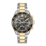 Boss Ανδρικό Ρολόι 43mm Χρονογράφος Μπαταρίας με Γκρι Μεταλλικό Μπρασελέ