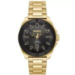 Hugo Boss Ανδρικό Ρολόι 44mm Μπαταρίας με Χρυσό Μεταλλικό Μπρασελέ