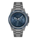 Hugo Boss Ανδρικό Ρολόι 46mm Χρονογράφος Μπαταρίας με Γκρι Μεταλλικό Μπρασελέ