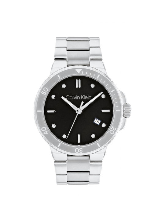 Calvin Klein Sport Ανδρικό Ρολόι 44mm Μπαταρίας με Ασημί Μεταλλικό Μπρασελέ - Image 1