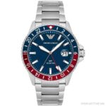 Emporio Armani Ανδρικό Ρολόι 42mm Χρονογράφος Μπαταρίας με Γκρι Μεταλλικό Μπρασελέ