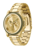 Hugo Boss Ανδρικό Ρολόι 46mm Χρονογράφος Μπαταρίας με Χρυσό Μεταλλικό Μπρασελέ - Image 2