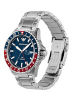 Emporio Armani Ανδρικό Ρολόι 42mm Χρονογράφος Μπαταρίας με Γκρι Μεταλλικό Μπρασελέ - Image 2