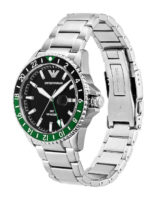 Emporio Armani Ανδρικό Ρολόι 42mm Χρονογράφος Μπαταρίας με Γκρι Μεταλλικό Μπρασελέ - Image 2