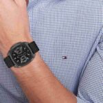 Tommy Hilfiger Apollo Ανδρικό Ρολόι 41mm Χρονογράφος Μπαταρίας με Μαύρο Δερμάτινο Λουράκι - Image 3