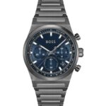 Boss Ανδρικό Ρολόι Χρονογράφος Μπαταρίας με Γκρι Μεταλλικό Μπρασελέ