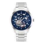 Tommy Hilfiger Henry Ανδρικό Ρολόι 43mm Χρονογράφος Αυτόματο με Ασημί Μεταλλικό Μπρασελέ