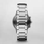 Emporio Armani Ανδρικό Ρολόι 43mm Χρονογράφος Μπαταρίας με Ασημί Μεταλλικό Μπρασελέ - Image 3