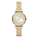 Emporio Armani Γυναικείο Ρολόι 32mm Χρονογράφος Μπαταρίας με Χρυσό Μεταλλικό Μπρασελέ