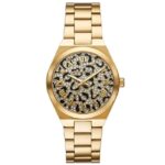 Michael Kors Lennox Γυναικείο Ρολόι 37mm Χρονογράφος Μπαταρίας με Χρυσό Μεταλλικό Μπρασελέ