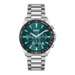 Boss Ανδρικό Ρολόι Χρονογράφος Μπαταρίας με Ασημί Μεταλλικό Μπρασελέ