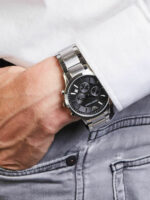 Emporio Armani Ανδρικό Ρολόι 43mm Χρονογράφος Μπαταρίας με Ασημί Μεταλλικό Μπρασελέ - Image 6