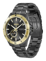 Boss Troper Ανδρικό Ρολόι 43mm Χρονογράφος Αυτόματο με Μαύρο Μεταλλικό Μπρασελέ - Image 2