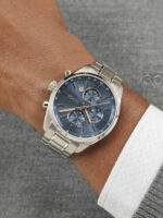 Boss Grand Prix Ανδρικό Ρολόι Χρονογράφος Μπαταρίας με Ασημί Μεταλλικό Μπρασελέ - Image 2