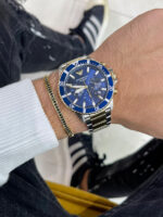 Emporio Armani Ανδρικό Ρολόι 43mm Χρονογράφος Μπαταρίας με Μεταλλικό Μπρασελέ Χρυσό/Ασημί - Image 4