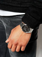 Emporio Armani Ανδρικό Ρολόι 43mm Χρονογράφος Μπαταρίας με Ασημί Μεταλλικό Μπρασελέ - Image 7