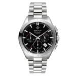 Gant Hammondsport Ανδρικό Ρολόι 43mm Χρονογράφος Μπαταρίας με Ασημί Μεταλλικό Μπρασελέ