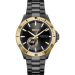 Boss Troper Ανδρικό Ρολόι 43mm Χρονογράφος Αυτόματο με Μαύρο Μεταλλικό Μπρασελέ