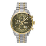Boss Grand Prix Ανδρικό Ρολόι Χρονογράφος Μπαταρίας με Ασημί Μεταλλικό Μπρασελέ