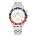 Tommy Hilfiger Ανδρικό Ρολόι 50mm Χρονογράφος Μπαταρίας με Λευκό Μεταλλικό Μπρασελέ