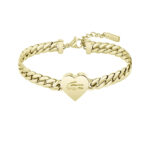 Lacoste Γυναικείο Βραχιόλι με σχέδιο Καρδιά από Ατσάλι Επιχρυσωμένο