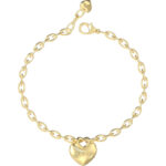 Guess Γυναικείο Βραχιόλι με σχέδιο Καρδιά από Ατσάλι Επιχρυσωμένο