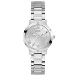 Guess Γυναικείο Ρολόι 34mm Μπαταρίας με Ασημί Μεταλλικό Μπρασελέ