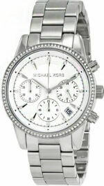 Michael Kors Ritz Γυναικείο Ρολόι 37mm Χρονογράφος Μπαταρίας με Ασημί Μεταλλικό Μπρασελέ - Image 2