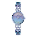 Guess Γυναικείο Ρολόι 32mm Χρονογράφος Μπαταρίας με Μπλε Μεταλλικό Μπρασελέ