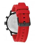 Tommy Hilfiger Rocky Ανδρικό Ρολόι Χρονογράφος Μπαταρίας με Κόκκινο Μεταλλικό Μπρασελέ - Image 2