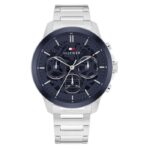 Tommy Hilfiger Henry Ανδρικό Ρολόι 50mm Χρονογράφος Μπαταρίας με Ασημί Μεταλλικό Μπρασελέ