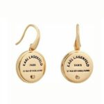 Karl Lagerfeld Σκουλαρίκια Κρεμαστά Επιχρυσωμένα με Πέτρες