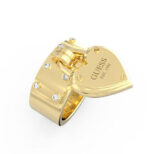 GUESS Δαχτυλίδι Χρυσό Με Καρδιά Με Λογότυπο
