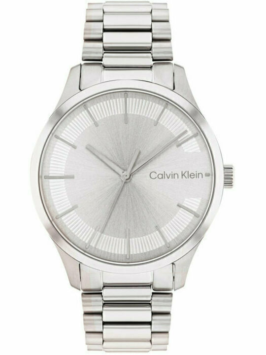 Calvin Klein Iconic Ανδρικό Ρολόι 35mm Μπαταρίας με Ασημί Μεταλλικό Μπρασελέ - Image 1