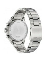 Citizen Ανδρικό Ρολόι 44mm Χρονογράφος Eco - Drive με Ασημί Μεταλλικό Μπρασελέ - Image 4