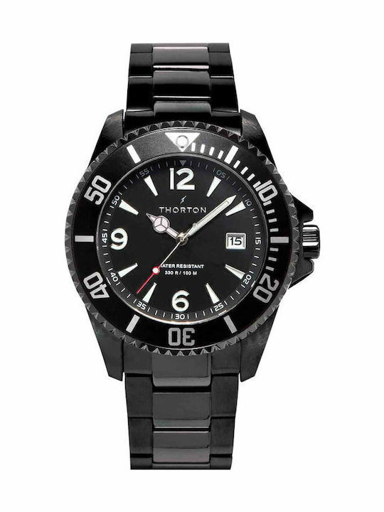 Thorton Arkyn Black Stainless Bracelet Ανδρικό Ρολόι 44mm Μπαταρίας με Μαύρο Μεταλλικό Μπρασελέ - Image 2