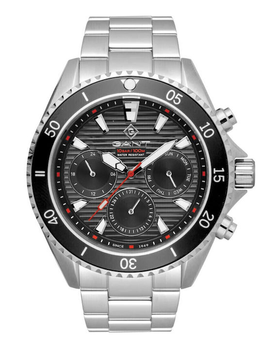 Gant Waterville Ανδρικό Ρολόι 45mm Μπαταρίας με Ασημί Μεταλλικό Μπρασελέ Kod G184001 - Image 1