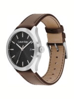 Calvin Klein Define Ανδρικό Ρολόι 43mm Μπαταρίας με Καφέ Δερμάτινο Λουράκι
