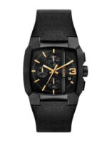 Diesel Ανδρικό Ρολόι 40mm Χρονογράφος Μπαταρίας με Μαύρο Δερμάτινο Λουράκι DZ4645