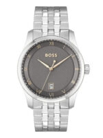 Boss Principle Ανδρικό Ρολόι 41mm Χρονογράφος Μπαταρίας με Ασημί Μεταλλικό 1514116Μπρασελέ kod