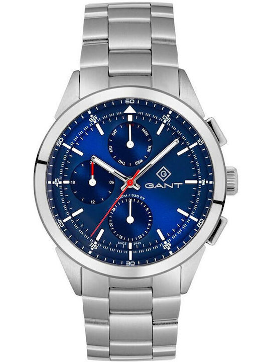 Gant Ανδρικό Ρολόι 42mm Χρονογράφος Μπαταρίας με Ασημί Μεταλλικό Μπρασελέ Kod G188002 - Image 1