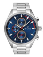 Gant Atlantic City Ανδρικό Ρολόι 44mm Μπαταρίας με Ασημί Μεταλλικό Μπρασελέ KOD G185007