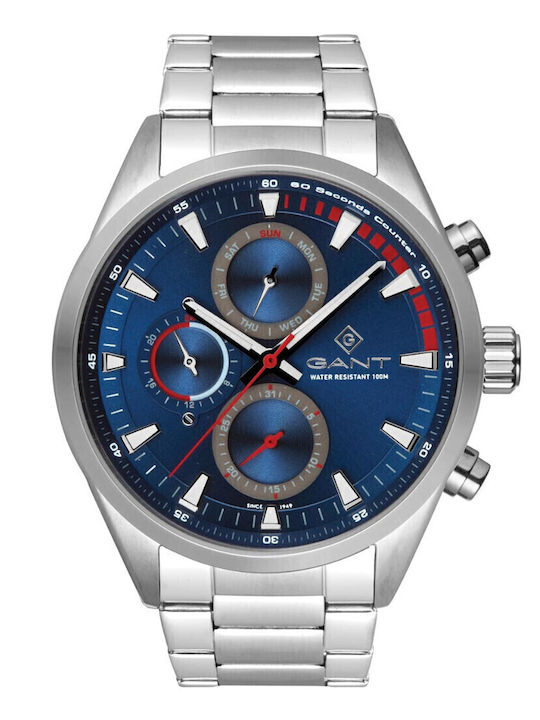 Gant Atlantic City Ανδρικό Ρολόι 44mm Μπαταρίας με Ασημί Μεταλλικό Μπρασελέ KOD G185007 - Image 1