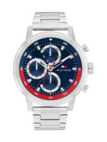Tommy Hilfiger Rocky Ανδρικό Ρολόι Χρονογράφος Μπαταρίας με Ασημί Μεταλλικό KOD1792179 Μπρασελέ