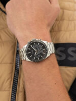 Boss Strike Ανδρικό Ρολόι 41mm Χρονογράφος Μπαταρίας με Ασημί Μεταλλικό Μπρασελέ kod 1514290 - Image 2