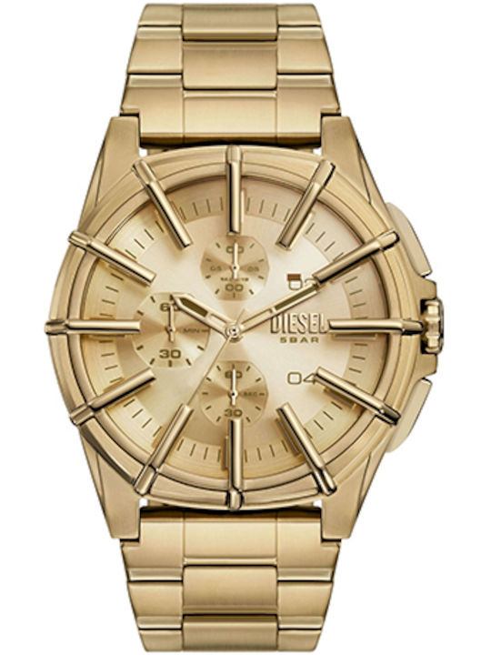 Diesel Ανδρικό Ρολόι 44mm Χρονογράφος Μπαταρίας με Χρυσό Μεταλλικό Μπρασελέ  KOD DZ4659 - Image 1