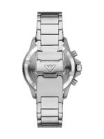 Emporio Armani Ανδρικό Ρολόι 43mm Χρονογράφος Solar με Ασημί Μεταλλικό Μπρασελέ - Image 3