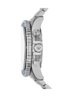 Emporio Armani Ανδρικό Ρολόι 43mm Χρονογράφος Solar με Ασημί Μεταλλικό Μπρασελέ - Image 4
