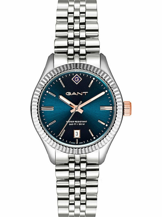 Gant Sussex Ανδρικό Ρολόι 34mm Μπαταρίας με Ασημί Μεταλλικό Μπρασελέ KOD G136004 - Image 1