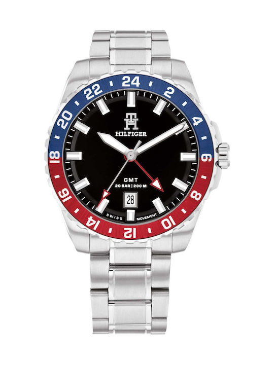 Tommy Hilfiger Lance Ανδρικό Ρολόι 42mm Μπαταρίας με Ασημί Μεταλλικό Μπρασ KOD1792131ελ KODέ - Image 3